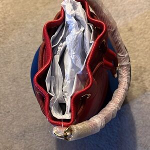 Red marc jacobs bucket bag